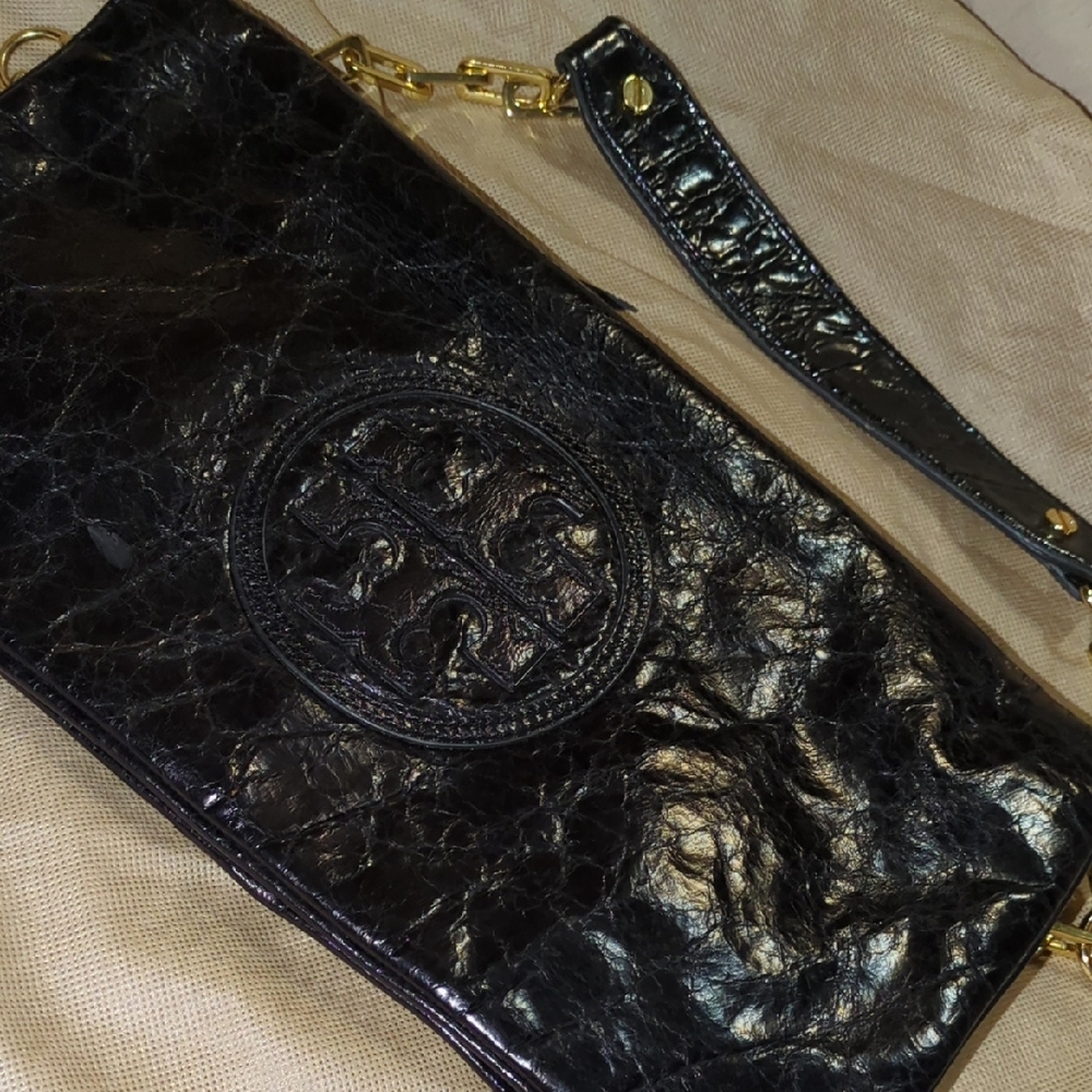 Tory Burch Black Leather Clutch